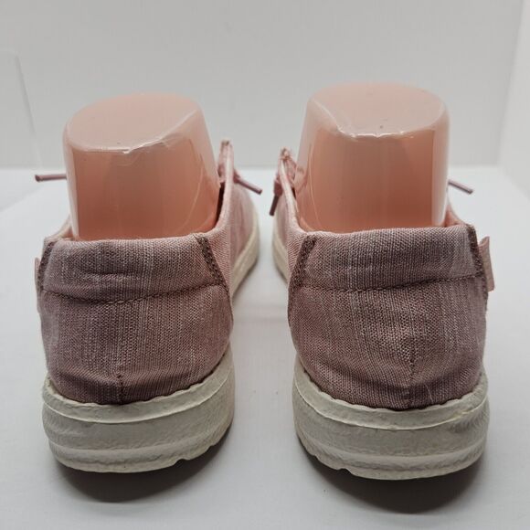 Hey Dude Shoes Wendy Linen Pink Slip On Shoes Boat Shoes L6 Y5 - Picture 4 of 7